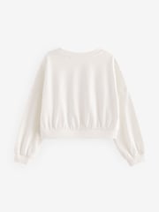 Ecru Print 100% Cotton Boxy Long Sleeve Sweatshirt (3-16yrs) - Image 5 of 6