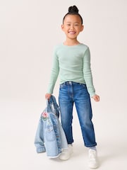 Mint Green Long Sleeve Ribbed Top (3-16yrs) - Image 2 of 5