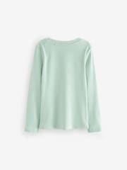 Mint Green Long Sleeve Ribbed Top (3-16yrs) - Image 4 of 5