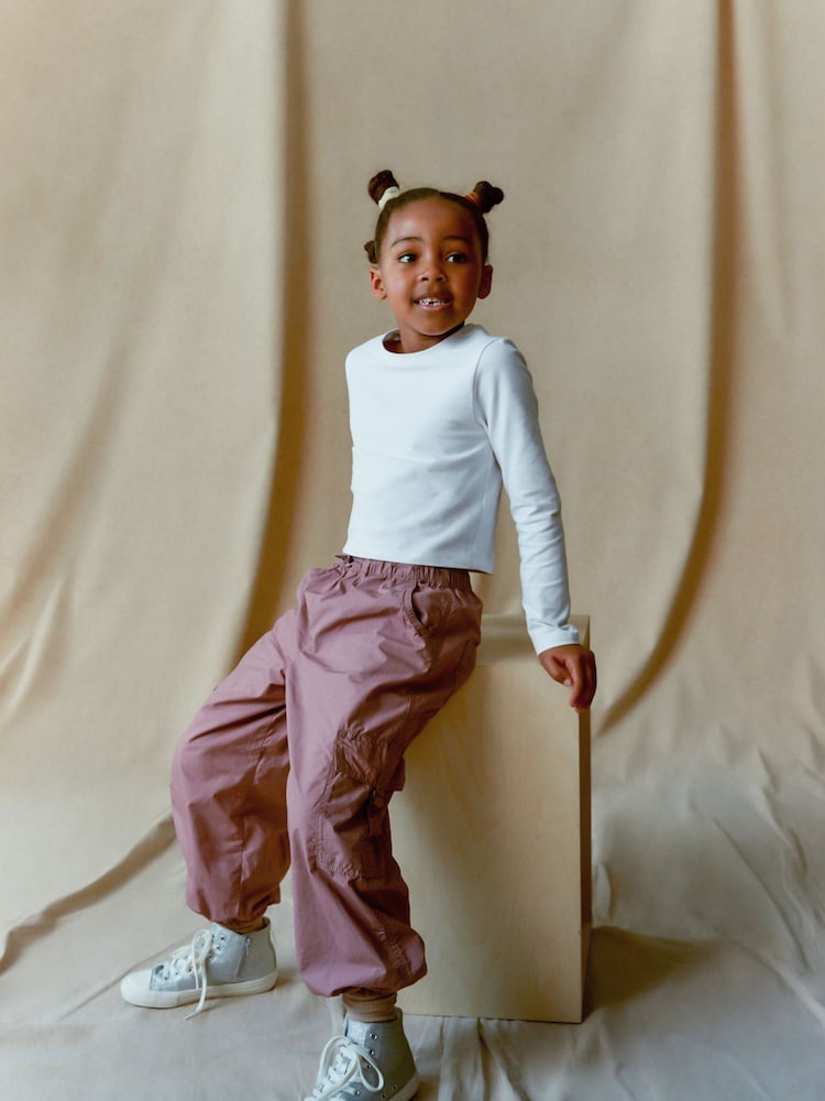 White Long Sleeve Boxy Cropped T-Shirt (3-16yrs) - Image 2 of 6