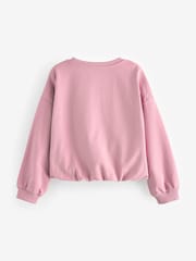 rožnata - Boxy Bubble 100% Cotton Hem zgornji del trenirke; majica za trening (3-16yrs) - Slika 6 iz 7