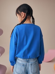 Blue Boxy Bubble 100% Cotton Hem Sweatshirt (3-16yrs) - Image 3 of 7