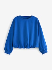 Blue Boxy Bubble 100% Cotton Hem Sweatshirt (3-16yrs) - Image 5 of 7