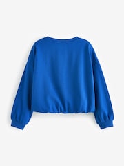 Blue Boxy Bubble 100% Cotton Hem Sweatshirt (3-16yrs) - Image 6 of 7
