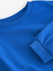 Blue Boxy Bubble 100% Cotton Hem Sweatshirt (3-16yrs) - Image 7 of 7