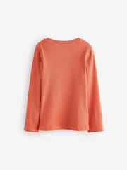Orange 1 Pack Long Sleeve Ribbed Top (3-16yrs) - Image 6 of 7