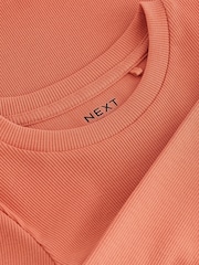 Orange 1 Pack Long Sleeve Ribbed Top (3-16yrs) - Image 7 of 7