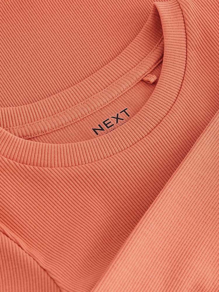Orange 1 Pack Long Sleeve Ribbed Top (3-16yrs) - Image 7 of 7