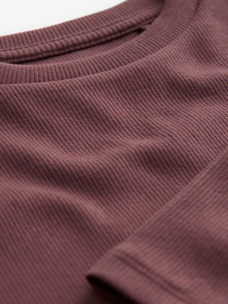 Brown 1 Pack Long Sleeve Ribbed Top (3-16yrs) - Image 6 of 6 Brown 1 Pack Long Sleeve Ribbed Top (3-16yrs) - Image 6 of 6