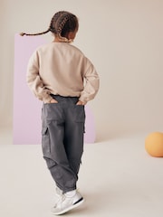 Neutral Boxy Bubble 100% Cotton Hem Sweatshirt (3-16yrs) - Image 3 of 7