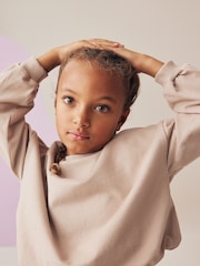 Neutral Boxy Bubble 100% Cotton Hem Sweatshirt (3-16yrs) - Image 4 of 7