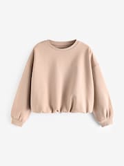 Neutral Boxy Bubble 100% Cotton Hem Sweatshirt (3-16yrs) - Image 5 of 7