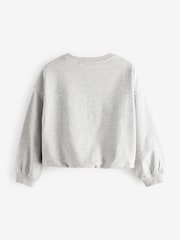 Grey Boxy Bubble 100% Cotton Hem Sweatshirt (3-16yrs) - Image 6 of 7