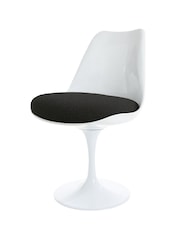 Fusion Living Set of 2 Charcoal Grey Tulip Dining Chairs with Bouclé Cushions - Image 2 of 5