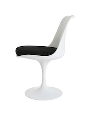 Fusion Living Set of 2 Charcoal Grey Tulip Dining Chairs with Bouclé Cushions - Image 3 of 5