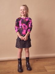 Pink Tie Dye Long Sleeve Ribbed Top (3-16yrs) - Image 1 of 6