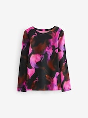 Pink Tie Dye Long Sleeve Ribbed Top (3-16yrs) - Image 4 of 6