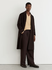 Reiss Macaroon Yellow Alberz Wool-Cashmere V-Neck Jumper - Image 5 of 7