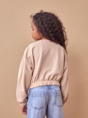Pink Textured Ruche Hem Long Sleeve T-Shirt (3-16yrs) - Image 2 of 2
