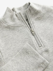Grey Boxy Zip High Neck Rib Top (3-16yrs) - Image 6 of 6