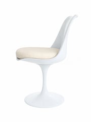 Fusion Living Cream Tulip Dining Chair with Bouclé Cushion - Image 3 of 5