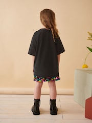 Black 100% Cotton Sequin Glitterball Graphic T-Shirt (3-16yrs) - Image 2 of 7