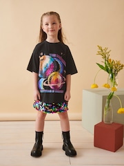 Black 100% Cotton Sequin Glitterball Graphic T-Shirt (3-16yrs) - Image 3 of 7