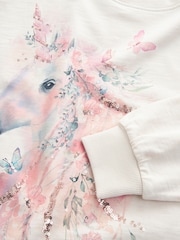Pink 100% Cotton Sequin Unicorn Long Sleeve T-Shirt (3-16yrs) - Image 7 of 7