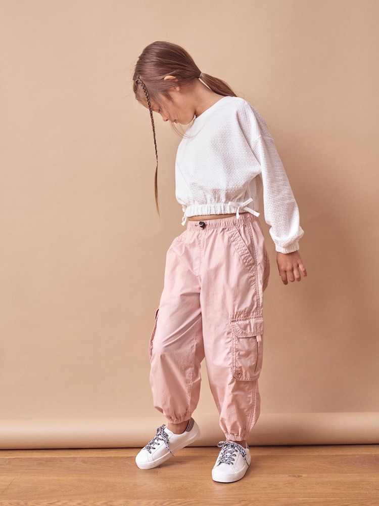 White Textured Ruche Hem Long Sleeve T-Shirt (3-16yrs) - Image 2 of 7