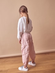 White Textured Ruche Hem Long Sleeve T-Shirt (3-16yrs) - Image 3 of 7