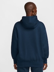 Nike Navy Oversized Sportswear Phoenix Fleece Mini Swoosh Pullover Hoodie - Image 2 of 9