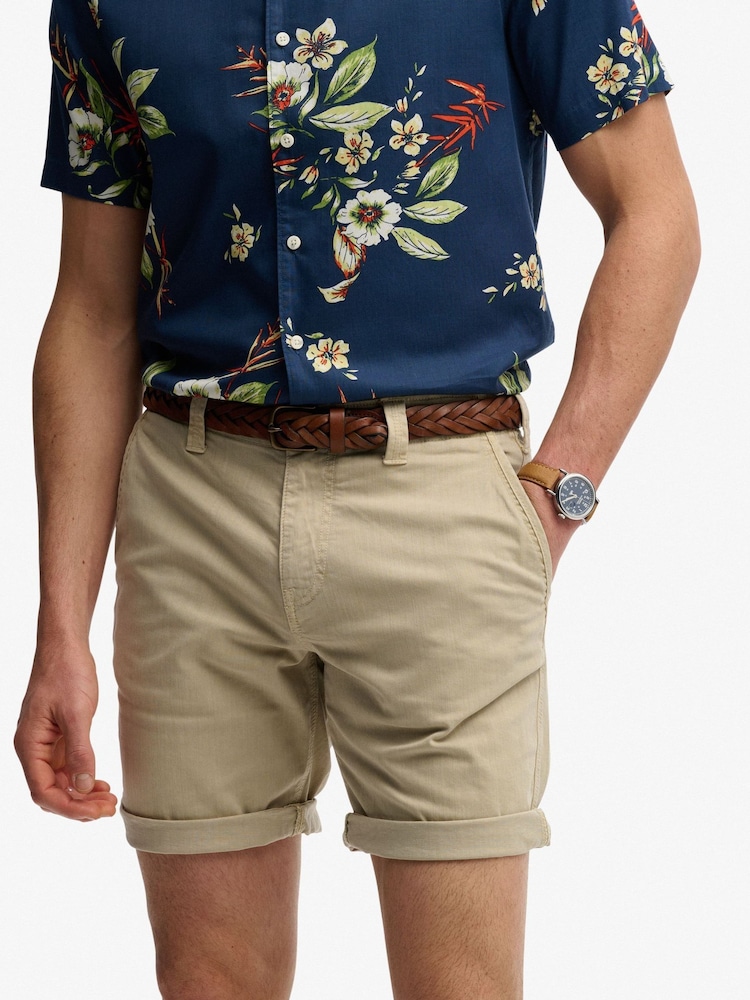SUPERDRY Nude Utility Chino Shorts - Image 1 of 7