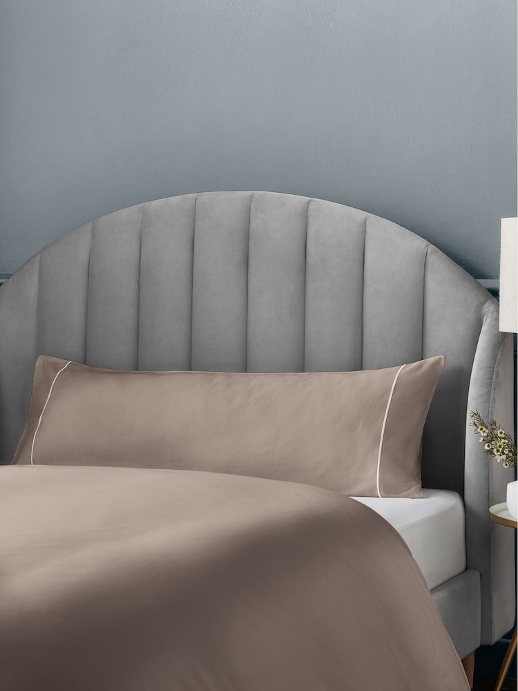 Mink Brown Large 300 Thread Count Collection Luxe 100% Cotton Bolster Pillowcase - Image 1 of 2