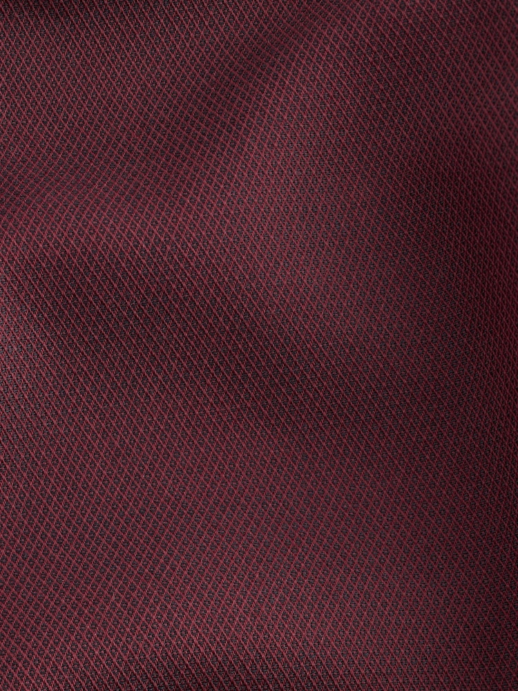 Burgundy Red Slim Fit Easy Care Textured Single Cuff Smart Shirt - Image 4 of 4
