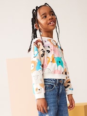 Squishmallows Ecru Cream 100% Cotton Boxy Long Sleeve Sweat Top (5-12yrs) - Image 1 of 6