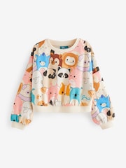 Squishmallows Ecru Cream 100% Cotton Boxy Long Sleeve Sweat Top (5-12yrs) - Image 4 of 6