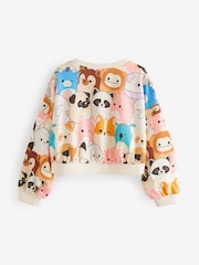 Squishmallows Ecru Cream 100% Cotton Boxy Long Sleeve Sweat Top (5-12yrs) - Image 5 of 6