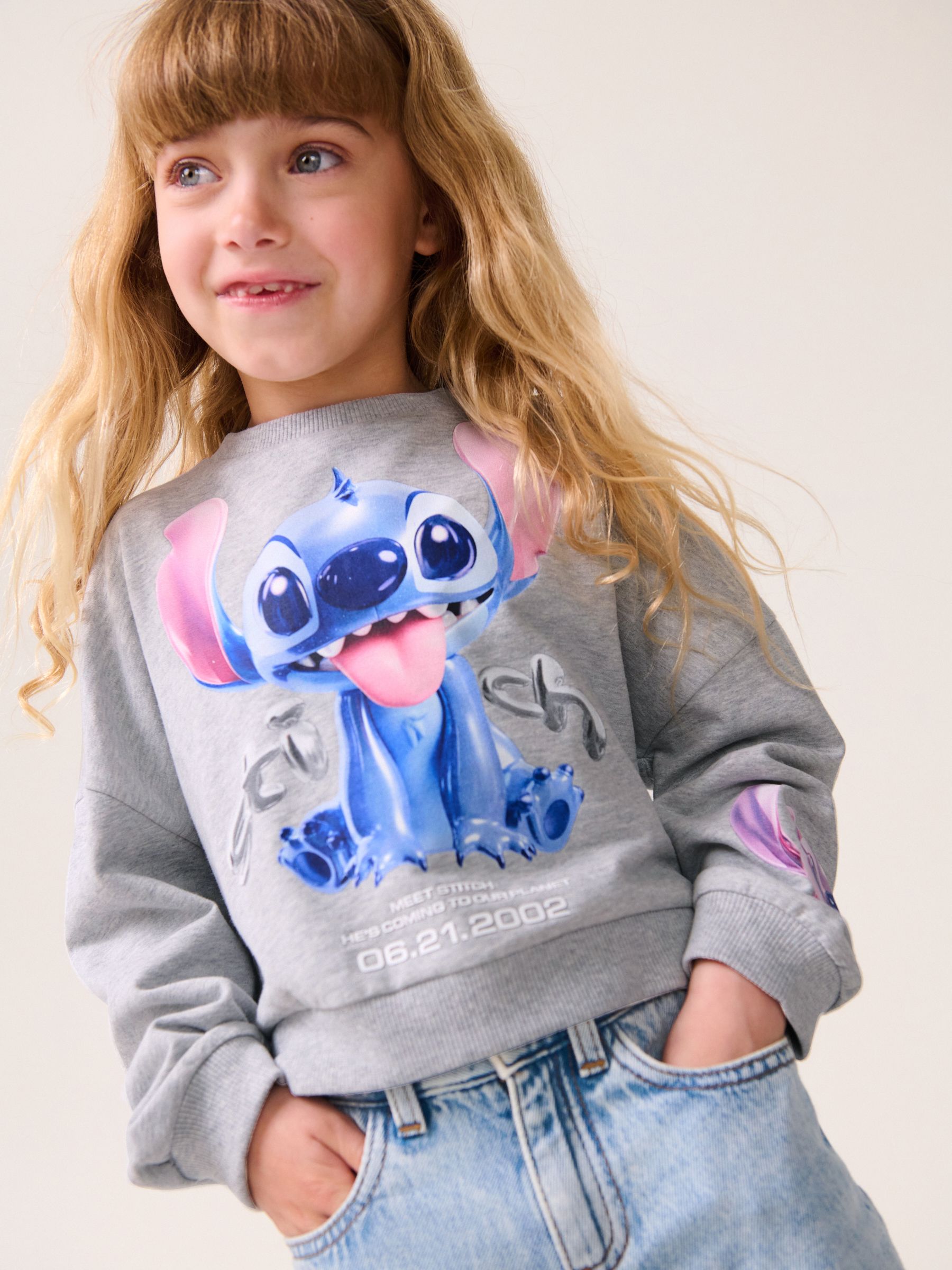 Buy Grey 100% Cotton Stitch License Boxy Sweatshirt (3-16yrs