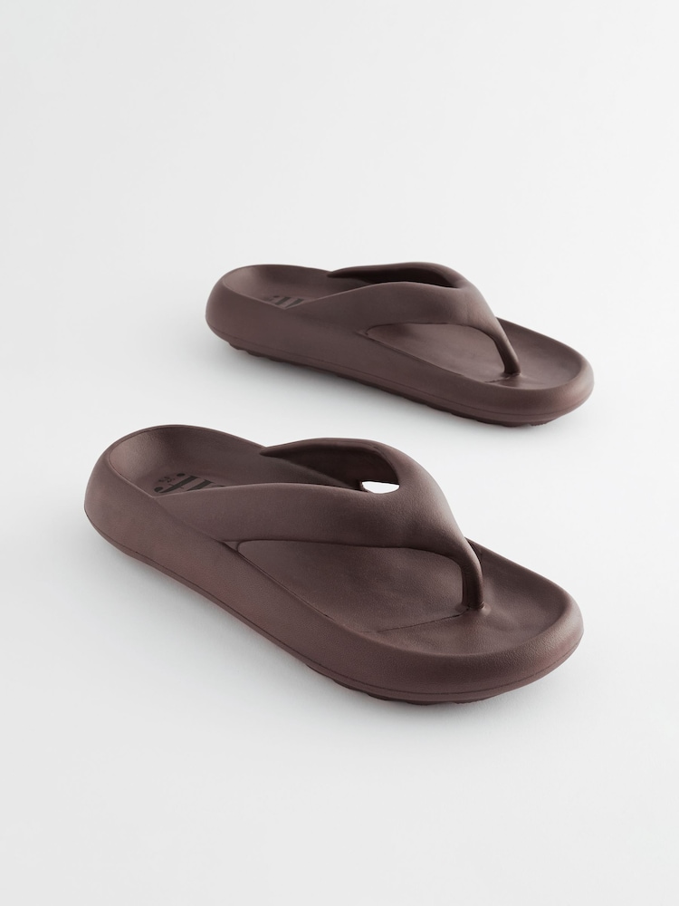 Chocolate Brown self. Chunky Flip Flops - Image 1 of 1 Chocolate Brown self. Chunky Flip Flops - Image 1 of 1