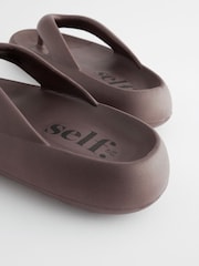 Chocolate Brown self. Chunky Flip Flops - Image 1 of 1