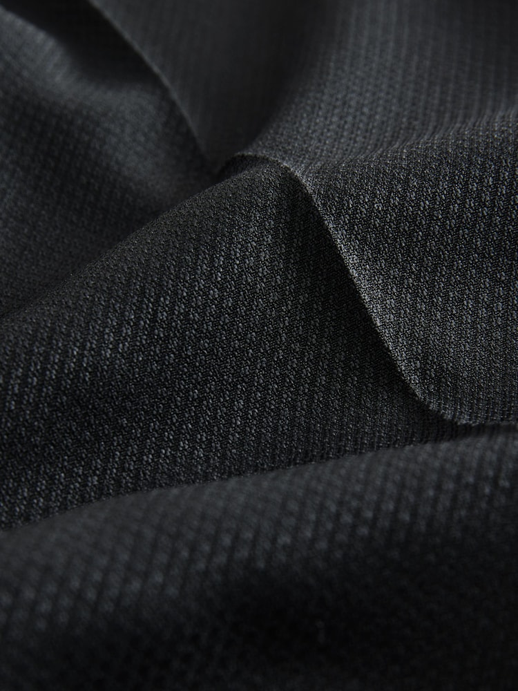 Μαύρο - Slim Fit - Tape Detail Textured Tuxedo Παντελόνια - Εικόνα 11 του 11