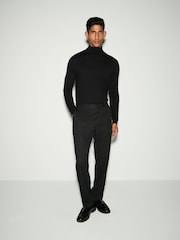 Black Tape Detail Textured Tuxedo Trousers - Image 2 of 7