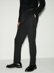 Black Tape Detail Textured Tuxedo Trousers - Image 4 of 7