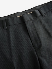 Μαύρο - Slim Fit - Tape Detail Textured Tuxedo Παντελόνια - Εικόνα 8 του 11