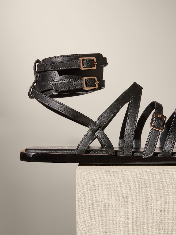 Schwarz - Hochwertige Riemensandalen aus Leder - Bild 2 von 4