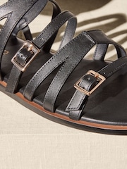 Schwarz - Hochwertige Riemensandalen aus Leder - Bild 3 von 4