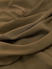 Reiss Khaki Green Gracie Drape-Detail Band-Collar Midi Dress - Image 8 of 8