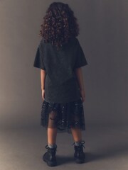 Black 100% Cotton Wednesday License Graphic T-Shirt (9-16yrs) - Image 3 of 6