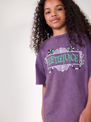 Purple Oversized Beetlejuice 100% Cotton T-Shirt (3-16yrs) - Image 1 of 6