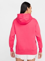 Nike Pink Sportswear Phoenix Fleece Oversized Mini Swoosh Pullover Hoodie - Image 2 of 10